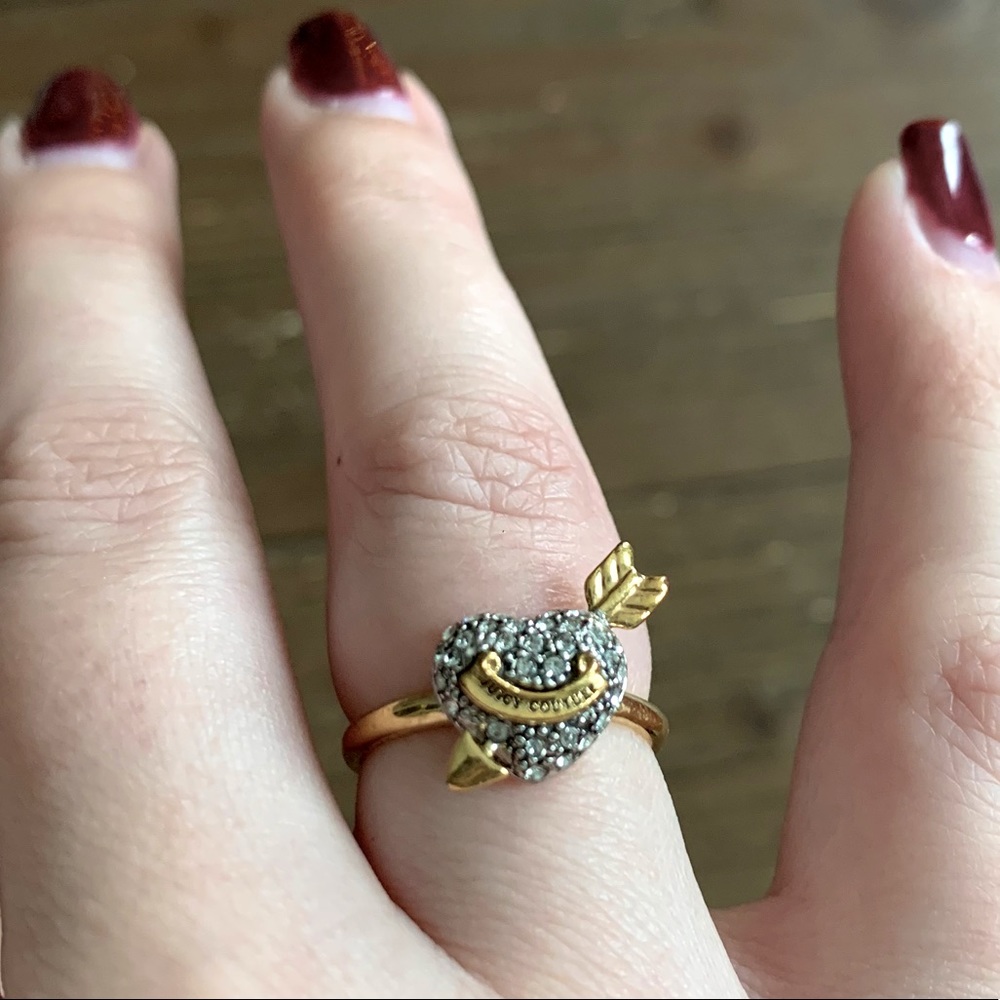 Juicy Couture Heart Ring Rare, silver & gold pave